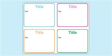 Editable Flashcard Template Example